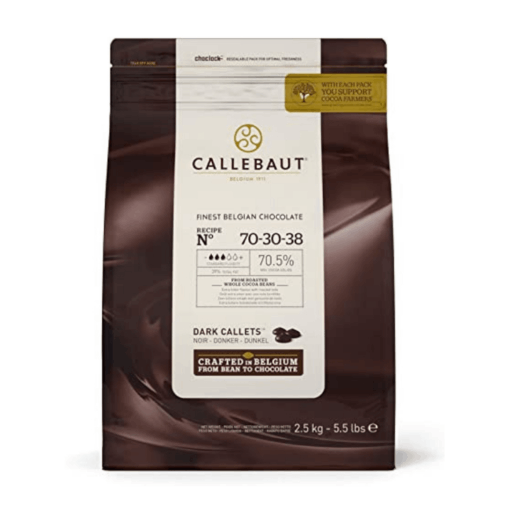 Barry Callebaut dark chocolate chips 70.5% 2.5kg bag