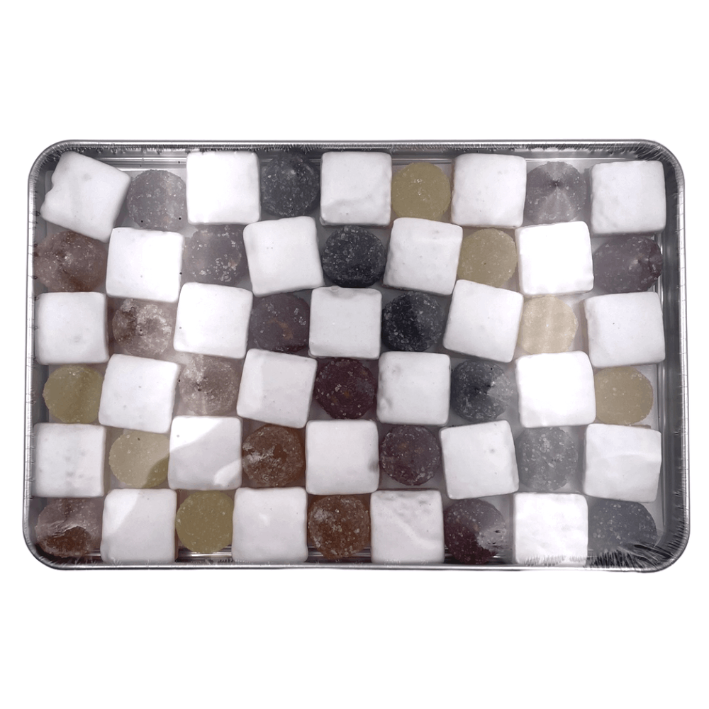 Le Petit Duc Calissons and Fruit Jellies Checkerboard Tin 275g