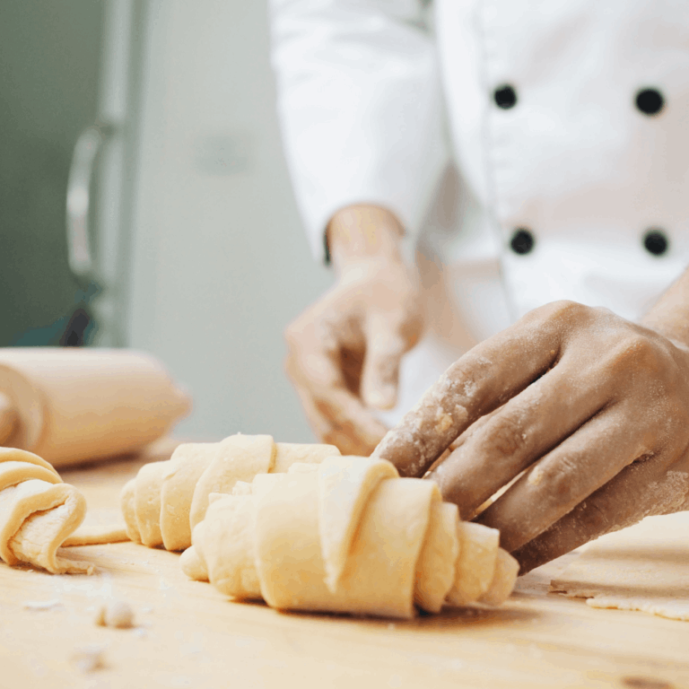 baker making croissants pastry