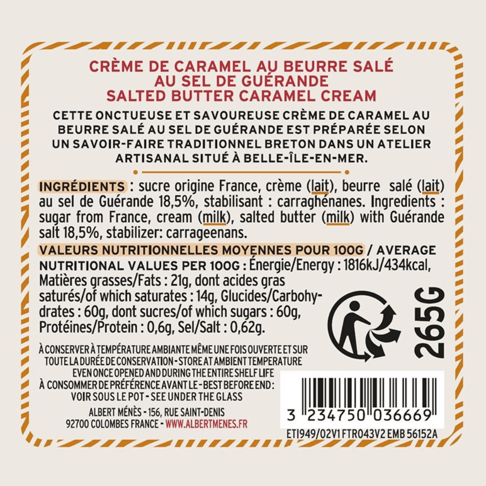 ALbert Menes Salted Caramel Cream 265g