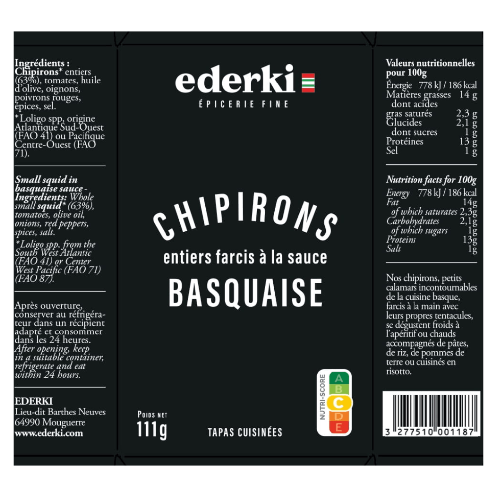 Baby Squid Chipirons Ederki Label website
