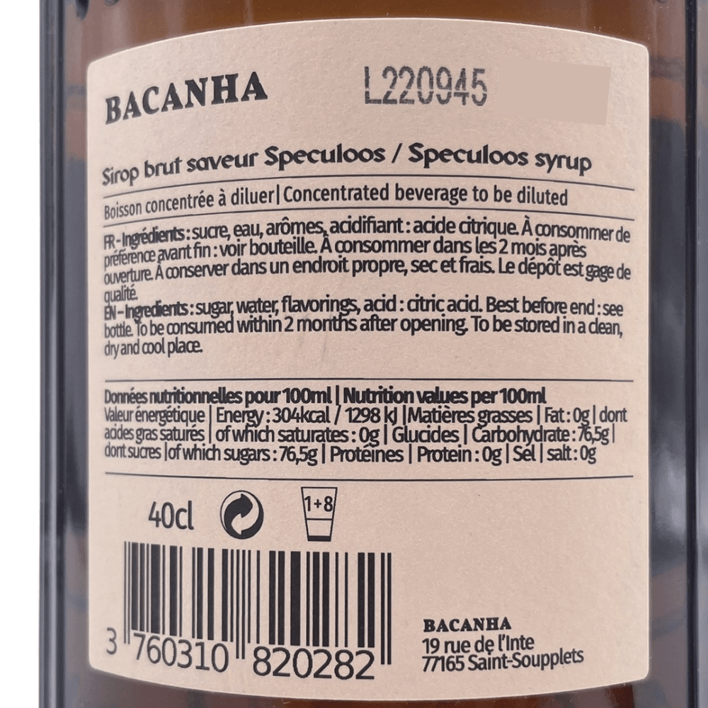 Bacanha Speculoos Syrup 400ml - Image 2