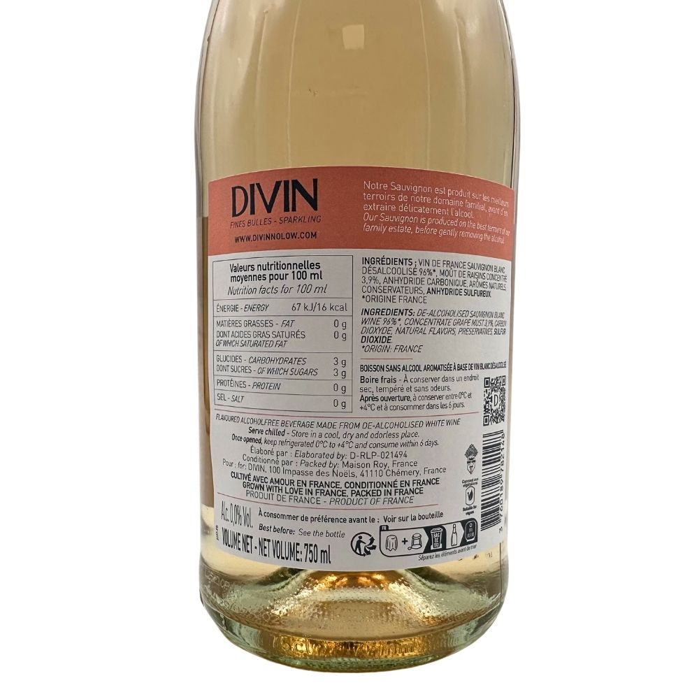 Divin Sparkling Rose Non-Alcoholic 0.0% ABV 75cl - Image 2