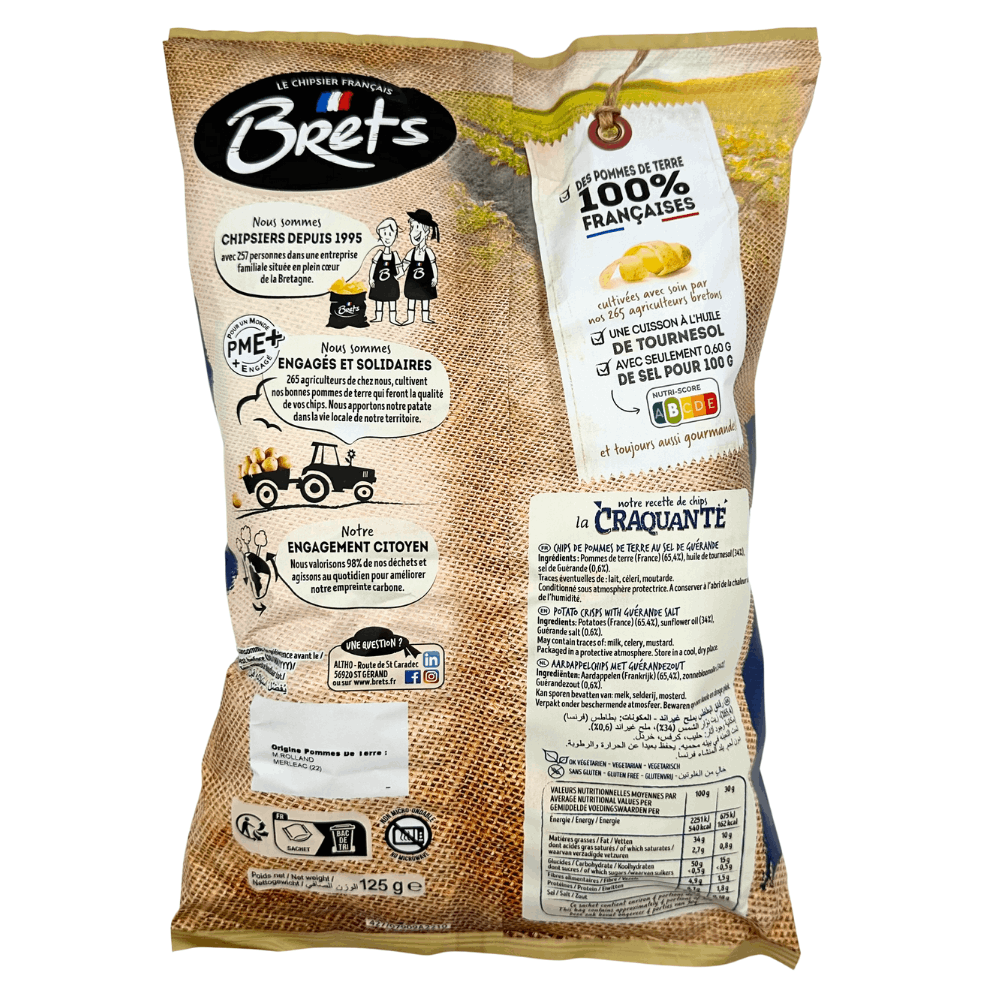 Brets Guerande Salted Crisps 125g x 10 - Image 3