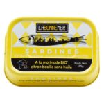 Ferrigno Sardines in Lemon and Basil 135g tin, front view