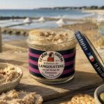 Le Père Eugène Langoustine Rillettes with Guérande Smoked Salt 90g served with crackers by the coast