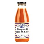 Front view of a 460 g bottle of Le Père Eugène Bisque de Homard (Lobster Bisque) on a white background.