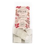 Bag of Maison Pécou Vanilla Marshmallow Cubes (80 g) featuring soft vanilla marshmallows coated in a light dusting of icing sugar.