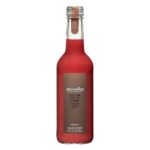 Alain Milliat vineyard peach nectar in a 330ml red glass bottle with screw cap and brown label.