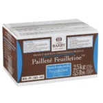 Angled view of paillete feuilletine Barry 2.5kg